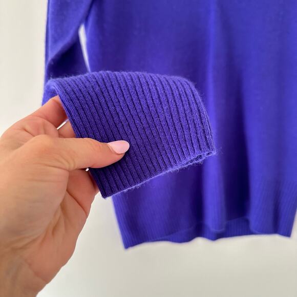 J. Crew Cashmere V-Neck Long Sleeve Pullover Sweater Purple XS - Picture 5 of 7